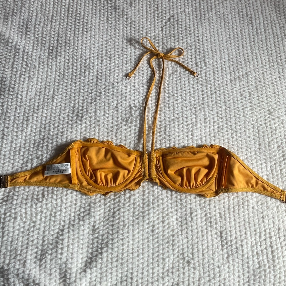 Seafolly | Stardust U-Tube Bandeau Bikini Top in Saffron | Swim Top | NWOT - Picture 7 of 16